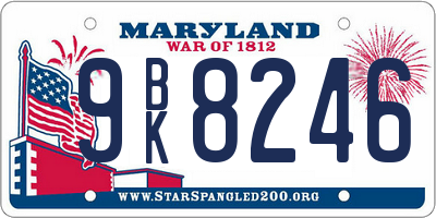 MD license plate 9BK8246
