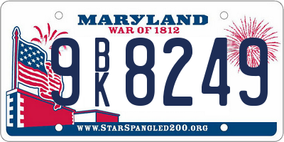MD license plate 9BK8249