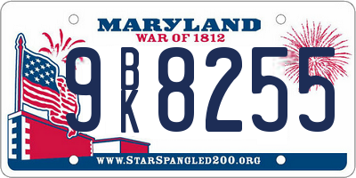 MD license plate 9BK8255