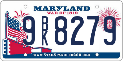 MD license plate 9BK8279