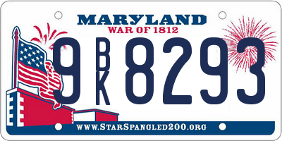 MD license plate 9BK8293