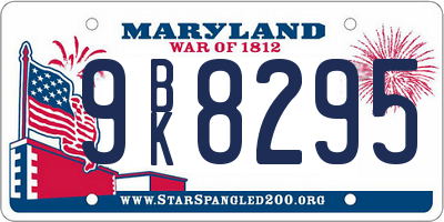 MD license plate 9BK8295