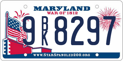 MD license plate 9BK8297