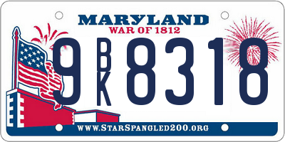 MD license plate 9BK8318