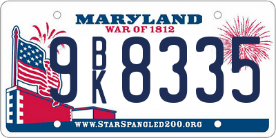 MD license plate 9BK8335