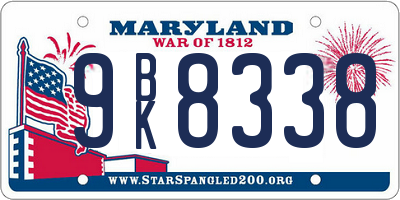 MD license plate 9BK8338