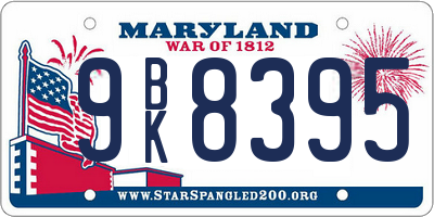 MD license plate 9BK8395
