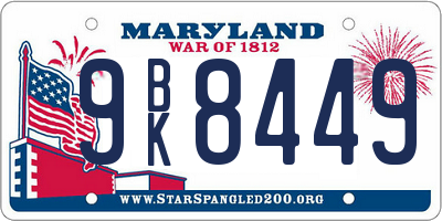MD license plate 9BK8449