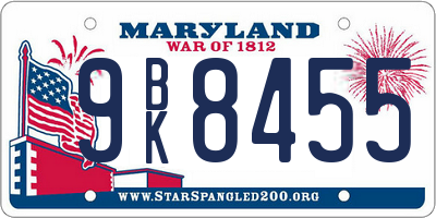MD license plate 9BK8455