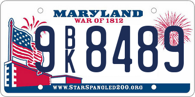 MD license plate 9BK8489