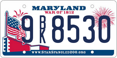 MD license plate 9BK8530