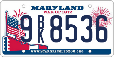 MD license plate 9BK8536
