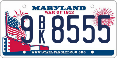 MD license plate 9BK8555