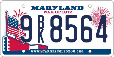 MD license plate 9BK8564