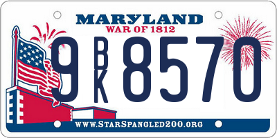 MD license plate 9BK8570