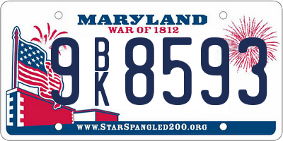 MD license plate 9BK8593