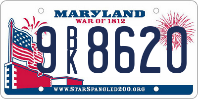 MD license plate 9BK8620