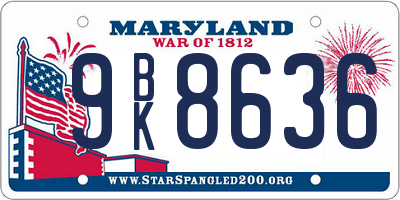 MD license plate 9BK8636