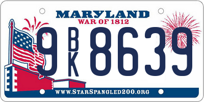 MD license plate 9BK8639