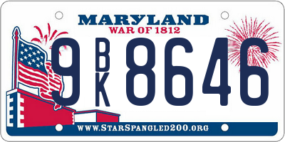 MD license plate 9BK8646