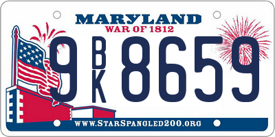 MD license plate 9BK8659