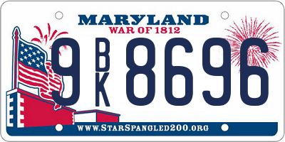 MD license plate 9BK8696