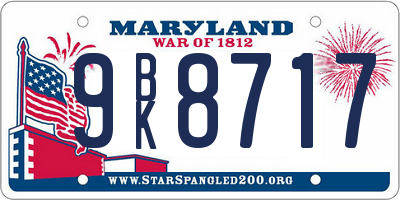 MD license plate 9BK8717