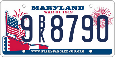 MD license plate 9BK8790