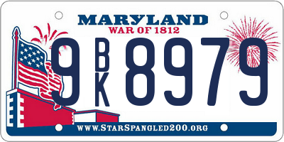 MD license plate 9BK8979