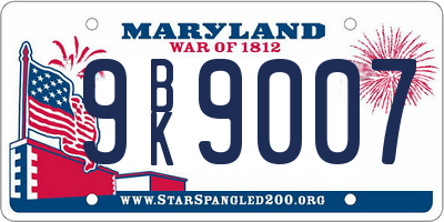 MD license plate 9BK9007
