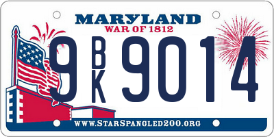 MD license plate 9BK9014