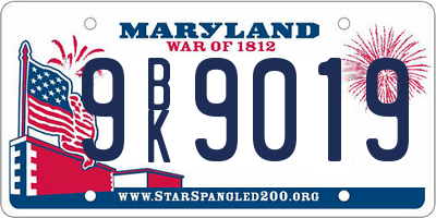 MD license plate 9BK9019