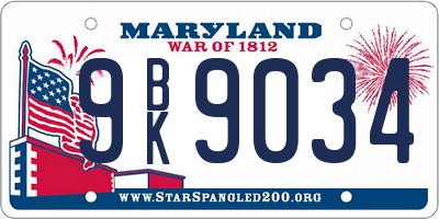 MD license plate 9BK9034