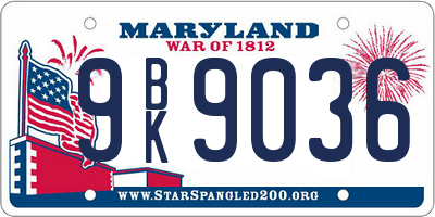 MD license plate 9BK9036