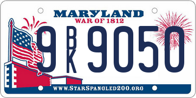 MD license plate 9BK9050
