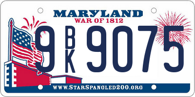 MD license plate 9BK9075