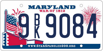 MD license plate 9BK9084