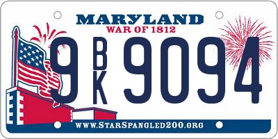 MD license plate 9BK9094