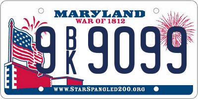 MD license plate 9BK9099