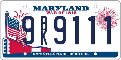 MD license plate 9BK9111