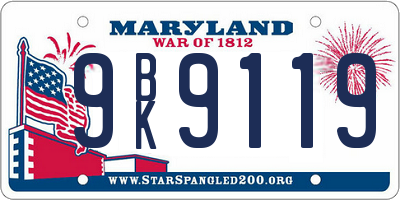 MD license plate 9BK9119