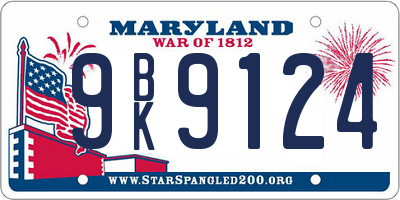 MD license plate 9BK9124