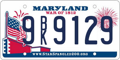 MD license plate 9BK9129