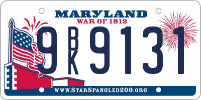 MD license plate 9BK9131