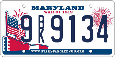 MD license plate 9BK9134