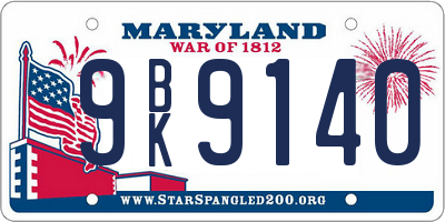 MD license plate 9BK9140
