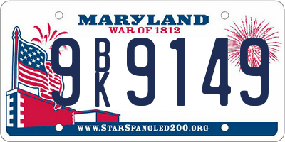MD license plate 9BK9149