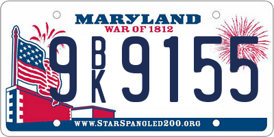 MD license plate 9BK9155