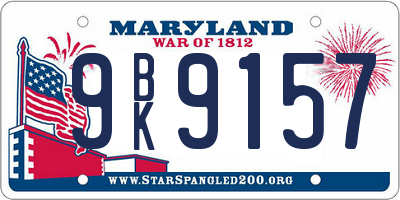 MD license plate 9BK9157