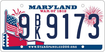 MD license plate 9BK9173